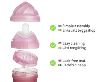 3-Pack Heat-Sensing Glass Baby Bottles 220 ml, Teal