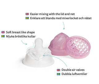 3-pak Glasbabyflasker 320 ml, varmeindikator med silikonebetræk, Teal